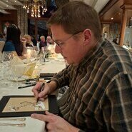 Der Weinmaler Laurent Bessot gestaltete die Urkunden  &copy; Hubert Matt-Willmatt